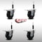 Service Caster 3.5'' SS Hard Rubber Swivel 3/4'' Expand Stem Caster Set Total Lock Brake, 4PK SCC-SSEXTTL20S3514-HRS-34-4 - alternate 4